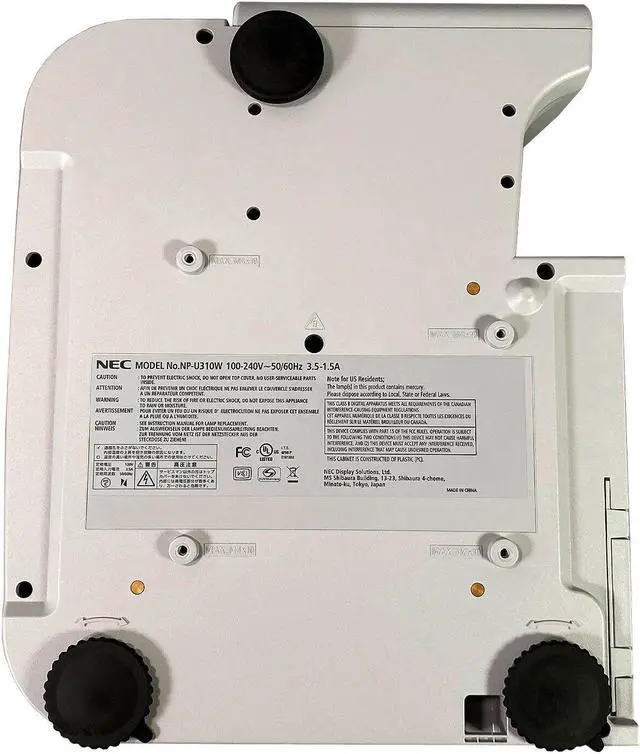 Alt view image 6 of 7 - NEC U310W DLP Projector WXGA Ultra Short Throw PC 3D Ready 3100 ANSI with Accessories