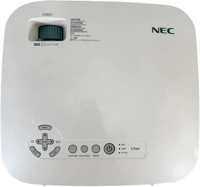 Alt view image 6 of 7 - NEC VT800 3LCD Projector 1080p HDMI 2700 ANSI Lumens 1024 x 768  Home Theater Professional Streaming with Accessories bundle