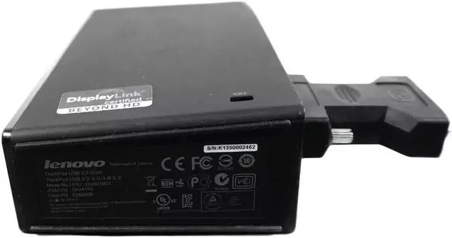 Alt view image 2 of 6 - Lenovo DU9019D1 USB 3.0 Docking Station for ThinkPad X1 X220 T420S W520 w/ PSU