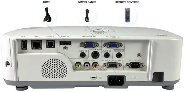 Alt view image 3 of 7 - NEC NP-M271X 3LCD Projector 2700 ANSI Lumens Meeting Room HDMI HD 1080p 1024 x 768 w/Remote Home Theater Professional Streaming with Accessories bundle