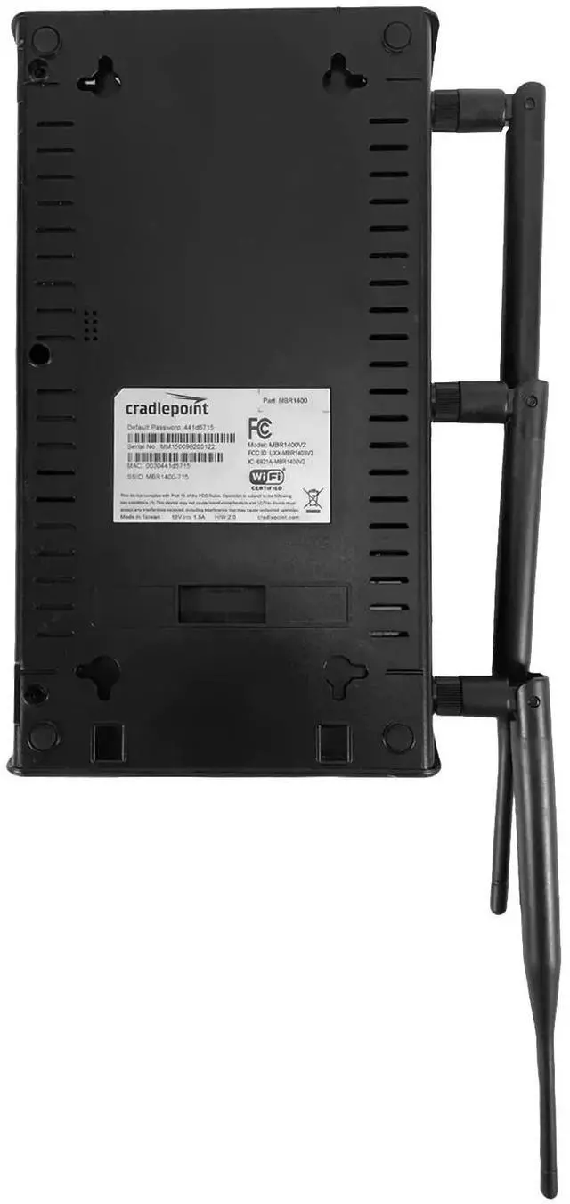 Alt view image 7 of 7 - Cradlepoint MBR1400 V2 Wireless Router Wi-Fi MBR1400 w/ Adapter and Antennas