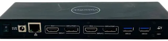 Alt view image 3 of 7 - VisionTek VT4510 Universal Dual 4K Docking Station USB-C DisplayLink 12-in-1 OEM