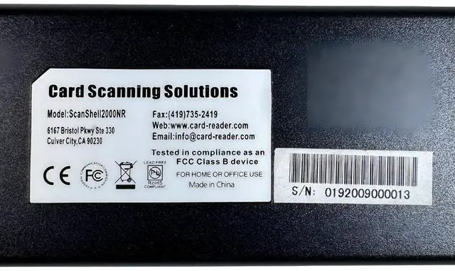 Alt view image 7 of 7 - CSSN Card Scanning Solutions Acuant ScanShell 2000NR ID Card Scanner w/USB Cable