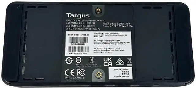 Alt view image 6 of 7 - Targus DOCK192-A Universal USB-C DV4K Dual Video 4K Docking Station
