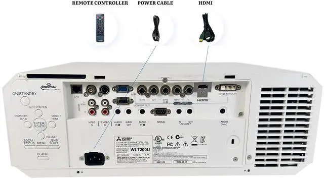 Alt view image 2 of 7 - Mitsubishi WL7200U 3LCD Projector Large Venue 5500 ANSI HDMI with Remote