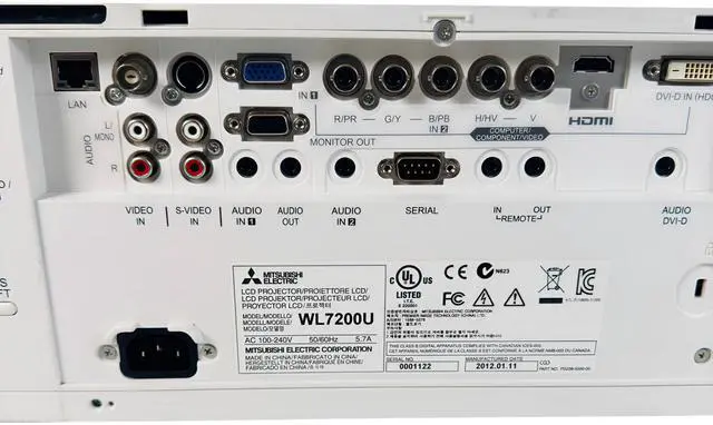 Alt view image 4 of 7 - Mitsubishi WL7200U 3LCD Projector Large Venue 5500 ANSI HDMI with Remote