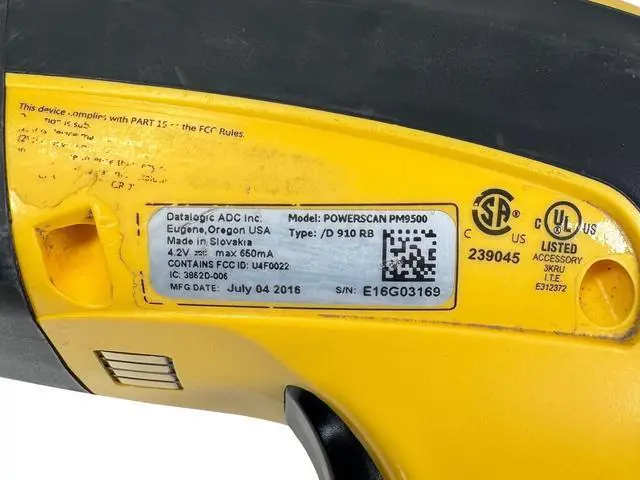 Alt view image 7 of 7 - Datalogic PowerScan PM9500-D910RB Barcode Scanner w/Bundle
