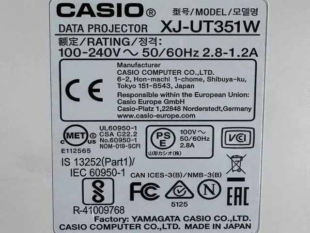 Alt view image 3 of 7 - Casio XJ-UT351W Ultra-Short Throw DLP Projector HD Ready 3500 ANSI Lumens 16:10 Aspect Ratio Built-in Speakers HDMI USB VGA Ceiling Projection for Android Mac Windows Linux