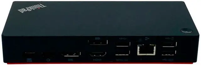 Alt view image 2 of 7 - Lenovo LDA-KP 40AY ThinkPad USB-C Triple 4K Monitor Dock Station w/135W Adapter