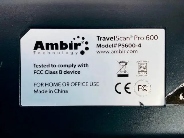 Alt view image 6 of 7 - Ambir TravelScan Pro 600 ID Card Document Scanner PS600-4 w/USB Cable