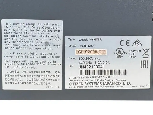Alt view image 6 of 7 - Citizen CL-S700II Industrial Thermal Transfer Barcode Label Printer LAN USB