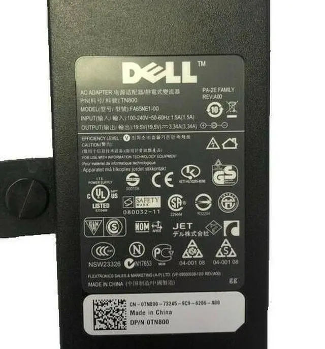 Alt view image 3 of 6 - Genuine 65W Dell FA65NE1-00 AC Adapter Power Supply for XPS 13 9360 9370 Charger