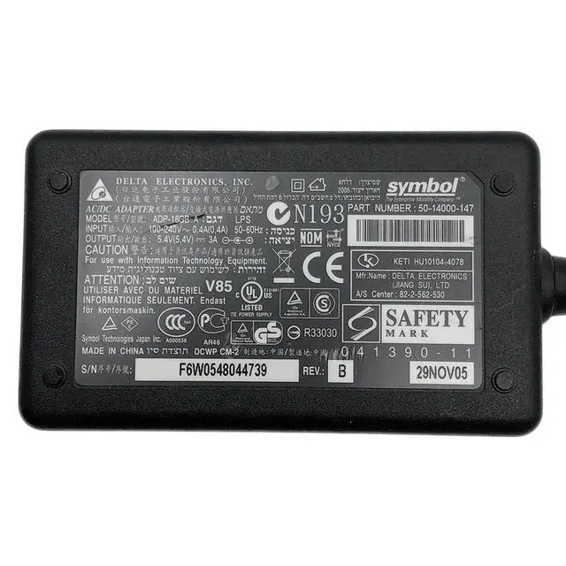 Alt view image 3 of 6 - Original Delta 40W AC Power Adapter for Symbol MC5040 Docking Cradle
