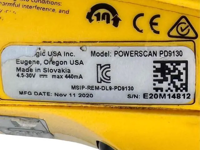 Alt view image 7 of 7 - Datalogic PowerScan PD9130 Corded Industrial 1D Barcode Scanner w/USB Cable