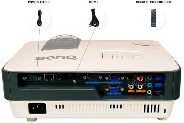 Alt view image 2 of 7 - Benq MX816ST DLP Projector 3000 ANSI Short Throw 1080 HDMI USB w/Bundle
