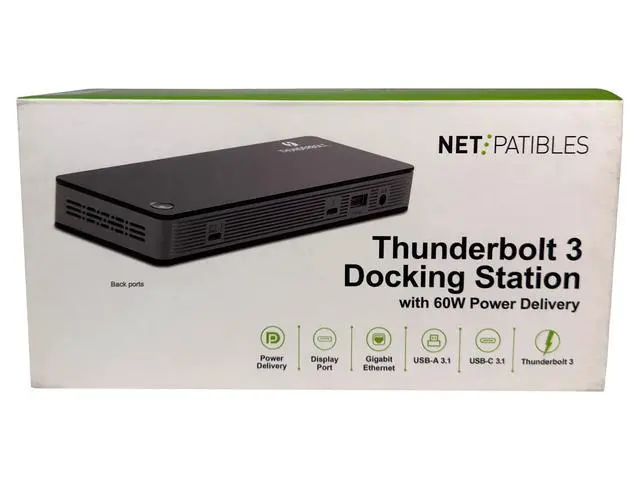 Alt view image 7 of 7 - Netpatibles DOS-TB3-10P-01B-NP Thunderbolt 3 Dual Display 4k Dock Station