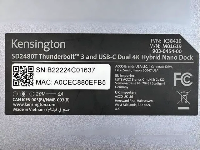 Alt view image 7 of 7 - Kensington SD2480T Thunderbolt 3 USB-C Dual 4K Hybrid Nano Dock Station