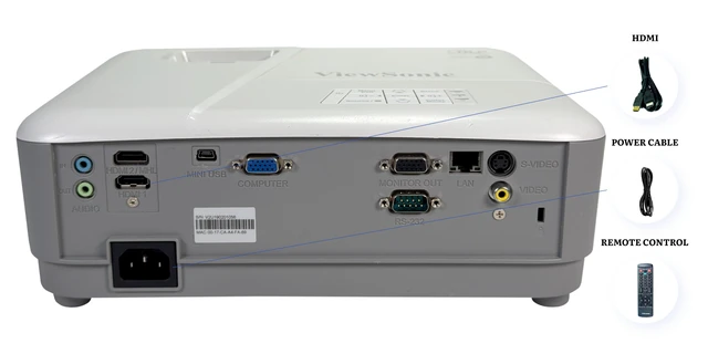 Alt view image 2 of 7 - ViewSonic PG703W DLP Projector 4000 Lumens Full HD 3D WXGA Dual HDMI 10W Speaker