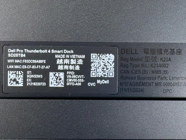 Alt view image 7 of 7 - Dell Pro Thunderbolt 4 Smart Dock Station Four 4K Displays Thunderbolt 4