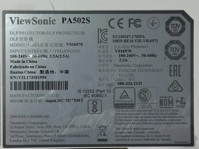 Alt view image 7 of 7 - ViewSonic PA502S DLP Projector Portable 3500 Lumens Full HD 3D w/Kit