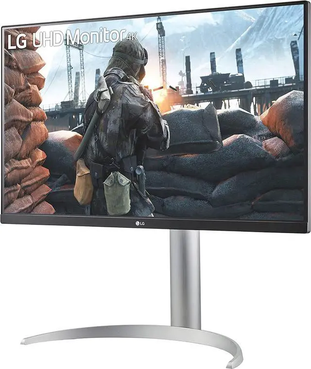Alt view image 6 of 14 - LG 27UP650-W Monitor 27” UHD (3840 x 2160) IPS Display, VESA DisplayHDR 400, DCI-P3 95% Color Gamut, 3-Side Virtually Borderless Display, Height/Pivot/Tilt Adjustable Stand – Silver