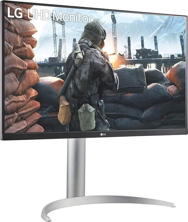 Alt view image 5 of 14 - LG 27UP650-W Monitor 27” UHD (3840 x 2160) IPS Display, VESA DisplayHDR 400, DCI-P3 95% Color Gamut, 3-Side Virtually Borderless Display, Height/Pivot/Tilt Adjustable Stand – Silver
