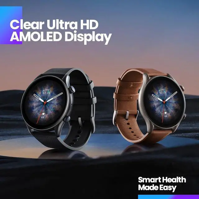 Alt view image 7 of 7 - Amazfit GTR 3 Pro Smart Watch for Men,12-Day Battery Life, Alexa Built-in, Bluetooth Call & Text, GPS & 150 Sports Modes, 1.45AMOLED Display, Fitness Watch with SpO2 Heart Rate Tracker, Black