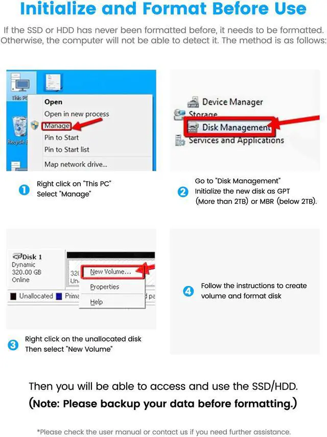 Alt view image 5 of 5 - Hard Drive Enclosure RSHTECH USB 3.0 to SATA Aluminum External HDD Case for 3.5inch SATA HDD and SSD up to 16TB Support UASP (RSH-339)