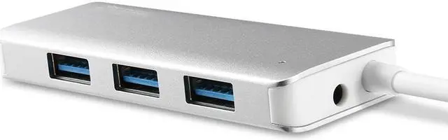 Alt view image 2 of 6 - USB Hub 3.0, RSHTECH 4 Port USB 3.0 Ultra Slim Aluminum Data Hub USB Port Expander Portable USB Splitter (Silver)