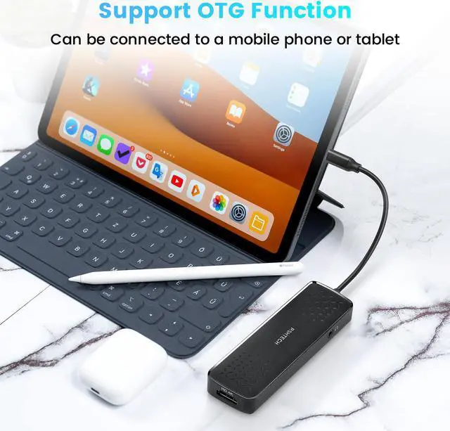 Alt view image 5 of 7 - USB C Hub Multiport Adapter RSHTECH 6 in 1 USB C Dongle with 4K HDMI, 100W PD, 3 USB 3.0 Port, 3.5mm Audio Jack, USB-C Hub for MacBook Air, MacBook Pro, XPS and More Type C Devices