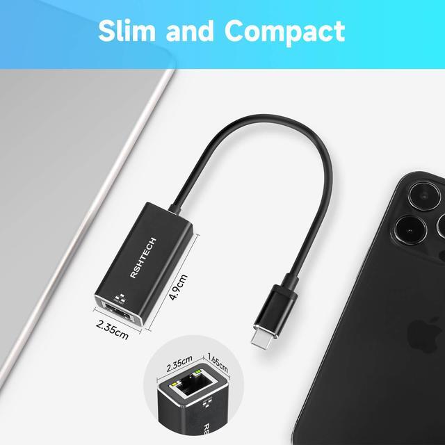 Moyina Cavo Ethernet USB-C A RJ45 Gigabit – 2 Metri, Plug And Play, Compatibile Con MacBook, Windows, Chromebook, Android, Linux