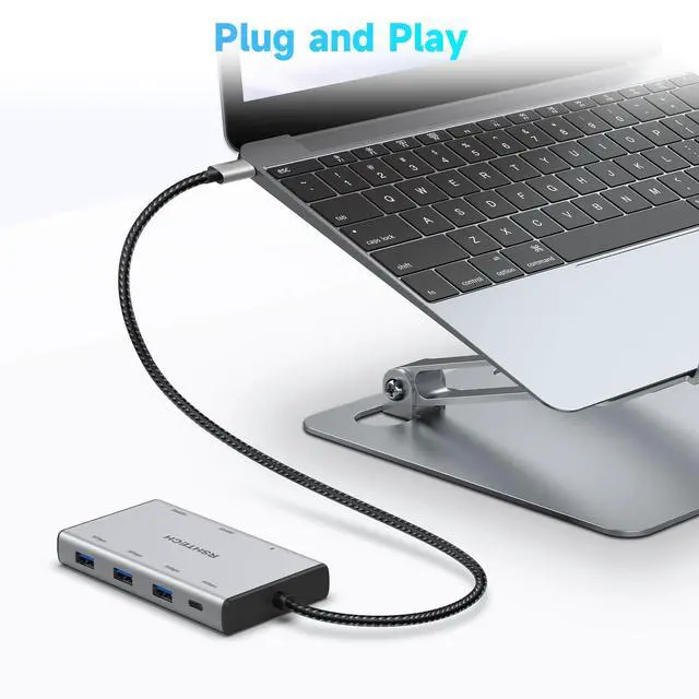 Alt view image 7 of 7 - RSHTECH 7-in-1 USB C Hub Multiport Adapter with 2x4K@60Hz HDMI, USB-3.0 Data Ports(3A+1C), 100W PD, Aluminum USB-C Docking Station Dual Monitor for Laptops and MacBook