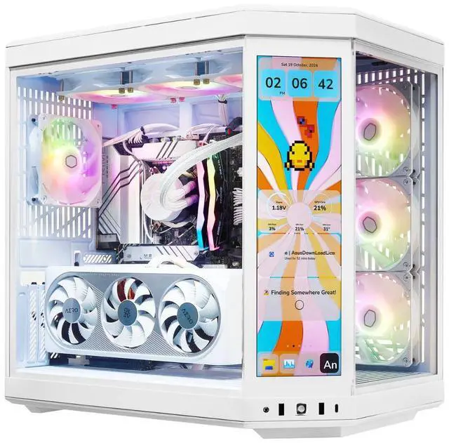 Alt view image 2 of 5 - TECHNOID Limited Edition Gaming Pc (Intel Ultra 7 - RTX 5070 - 2TB SSD - 32GB RAM DDR5- Win 11 HOME - HYTE Y70 Touch infinite - White)