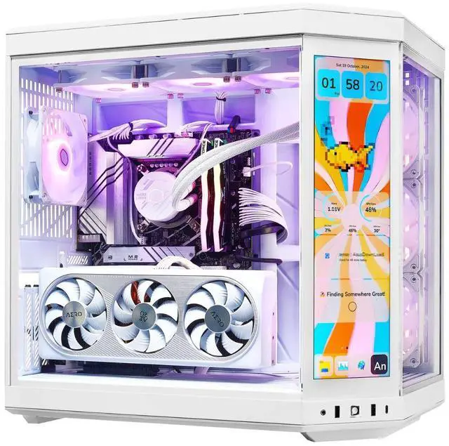 Alt view image 4 of 5 - TECHNOID Limited Edition Gaming Pc (Intel Ultra 7 - RTX 5070 - 2TB SSD - 32GB RAM DDR5- Win 11 HOME - HYTE Y70 Touch infinite - White)