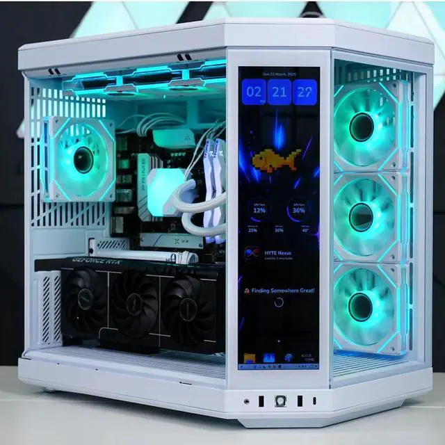 Alt view image 3 of 5 - TECHNOID Limited Edition Gaming PC - Intel Core i7 14700KF, 32GB Ram, 2TB SSD, RTX 5070 , Windows 11 HOME, HYTE Y70 Touch infinite, White