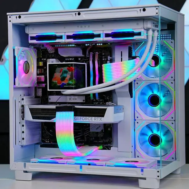 Alt view image 2 of 5 - TECHNOID Frozen Gaming PC - RTX 5070 - AMD Ryzen 7 9700X - 32GB DDR5 - 2TB SSD - Win 11 HOME - AI Ready - 850w 80 Plus Gold PSU - VR Compatible - White