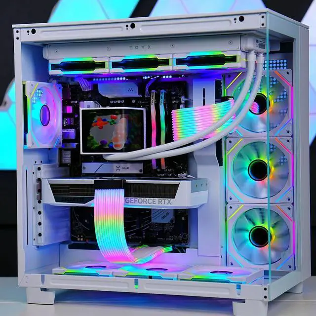 Alt view image 3 of 5 - TECHNOID Frozen Gaming PC - RTX 5070 - AMD Ryzen 7 9700X - 32GB DDR5 - 2TB SSD - Win 11 HOME - AI Ready - 850w 80 Plus Gold PSU - VR Compatible - White