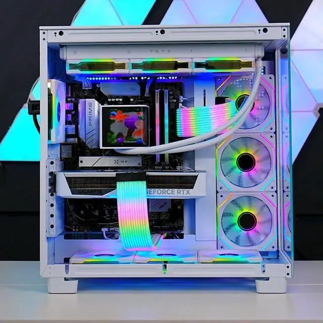 Alt view image 4 of 5 - TECHNOID Frozen Gaming PC - RTX 5070 - AMD Ryzen 7 9700X - 32GB DDR5 - 2TB SSD - Win 11 HOME - AI Ready - 850w 80 Plus Gold PSU - VR Compatible - White