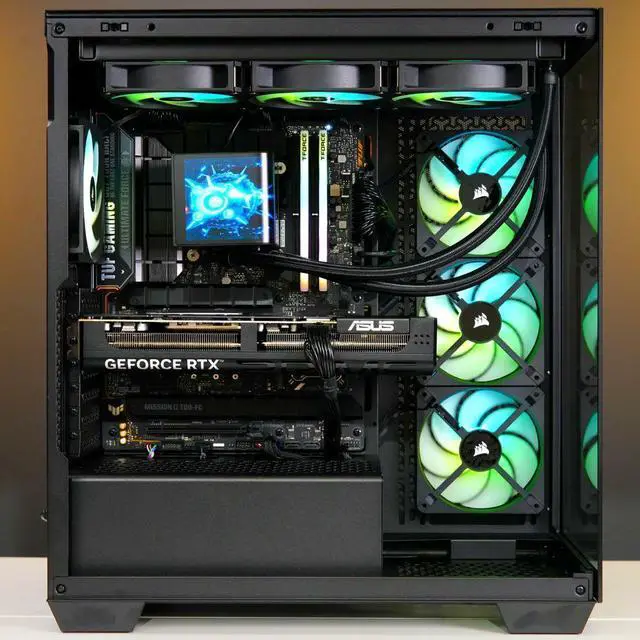 Alt view image 5 of 5 - TECHNOID Nova Gaming PC - Intel i9-14900K, 32GB Ram, 2TB SSD, RTX 5070 Ti , Windows 11 HOME, Tryx Panorama 360, Black