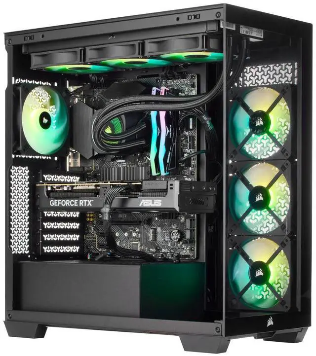 Alt view image 3 of 5 - TECHNOID Nova Gaming PC - GeForce RTX 5080 - AMD Ryzen 7 9800X3D - 64GB DDR5 - 2TB SSD - Win 11 HOME - AI Ready - 850w 80 Plus Gold PSU - VR Compatible - Black