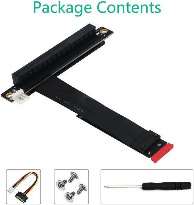 Alt view image 4 of 5 - XT-XINTE M.2 for NGFF for NVMe Key M to PCIe 3.0 X16 Extension Cable 90° 180° Right Angle PCI-E Slot for m2 2230/2242/2260/2280