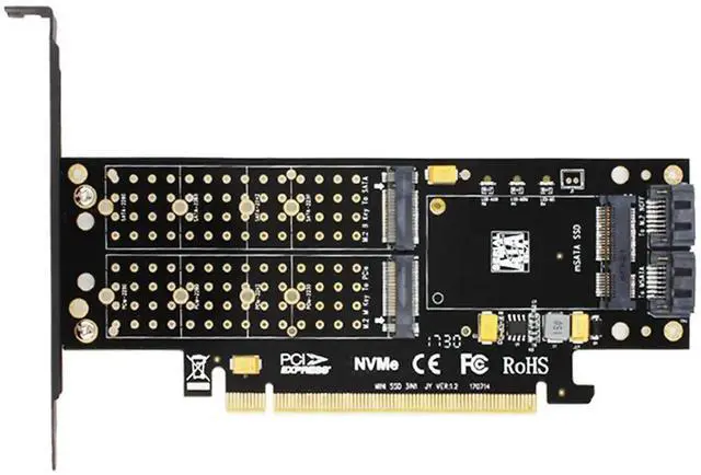 Alt view image 5 of 6 - JEYI SK16-PRO for NVME for NGFF Adapter x16 PCI-E3 Full Speed M.2 2280 Aluminum Sheet Thermal Conductivity Silicon Fan Cooling