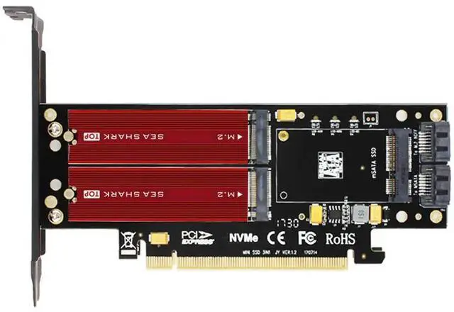 Main image of JEYI SK16-PRO for NVME for NGFF Adapter x16 PCI-E3 Full Speed M.2 2280 Aluminum Sheet Thermal Conductivity Silicon Fan Cooling