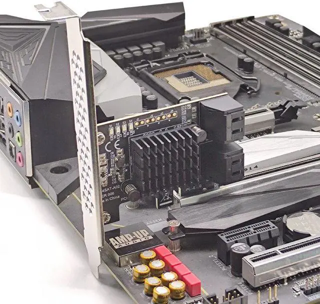 Alt view image 6 of 6 - SATA PCI e Adapter 4 Port SATA 3.0 to PCIe x1 GEN3 Expansion Adapter Card SATA 3 III PCI-e PCI Express Converter ASMedia ASM1064