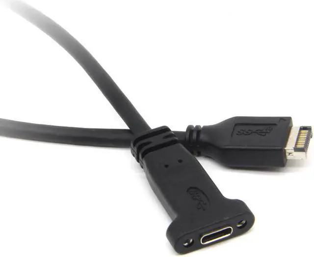 Alt view image 5 of 6 - XT-XINTE Motherboard Expansion Cable USB 3.1 Front Panel Header Type E Male to Usb-C Type C Female Computer Connector 50cm