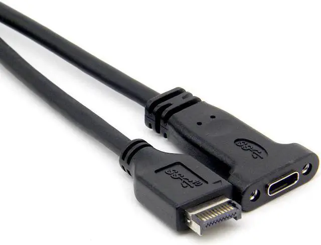 Alt view image 4 of 6 - XT-XINTE Motherboard Expansion Cable USB 3.1 Front Panel Header Type E Male to Usb-C Type C Female Computer Connector 50cm