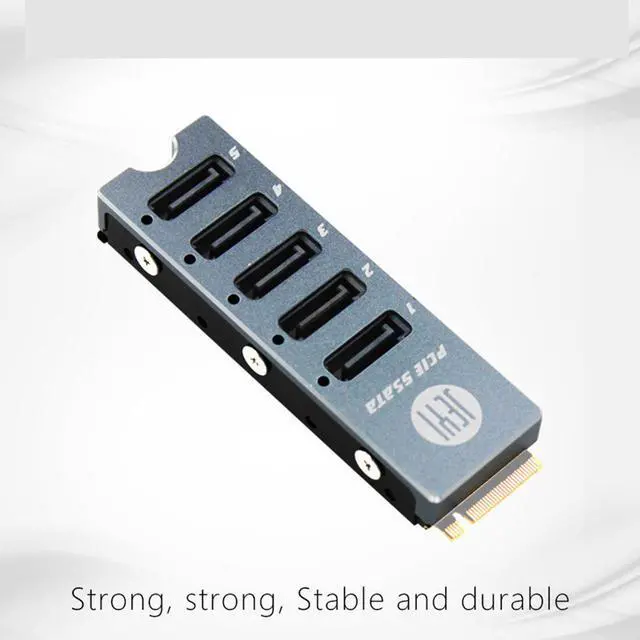 Alt view image 4 of 6 - JEYI SATA Disk Array Card JMS585-Slim 5 Ports SATA3 for M. 2 for Nvme PCI-E 3.0 to SATA 16G Cooler Radiator for ThunderBolt 3