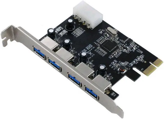 Alt view image 3 of 6 - Superspeed 5Gbps 4 ports USB 3.0 PCI-e Control Card PCI Express to USB3.0 Converter Adapter