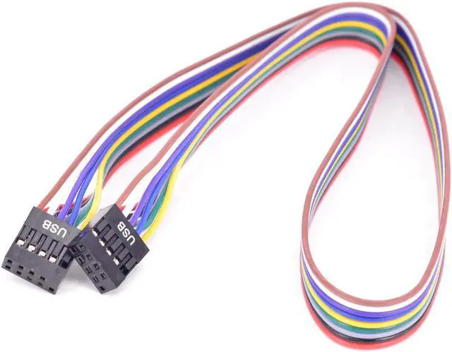 Alt view image 4 of 4 - Desktop 9 Pin USB header Female to Female cable 10Pin USB 2.0 M/M data transfer cable 24AWG 50cm