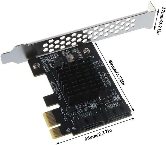 Alt view image 3 of 6 - PCI-E to SATA Adapter 6G Speed PCI-E to SATA Converter Expansion Card Multiplier PCI Express SATA Port Marvell 88SE9125
